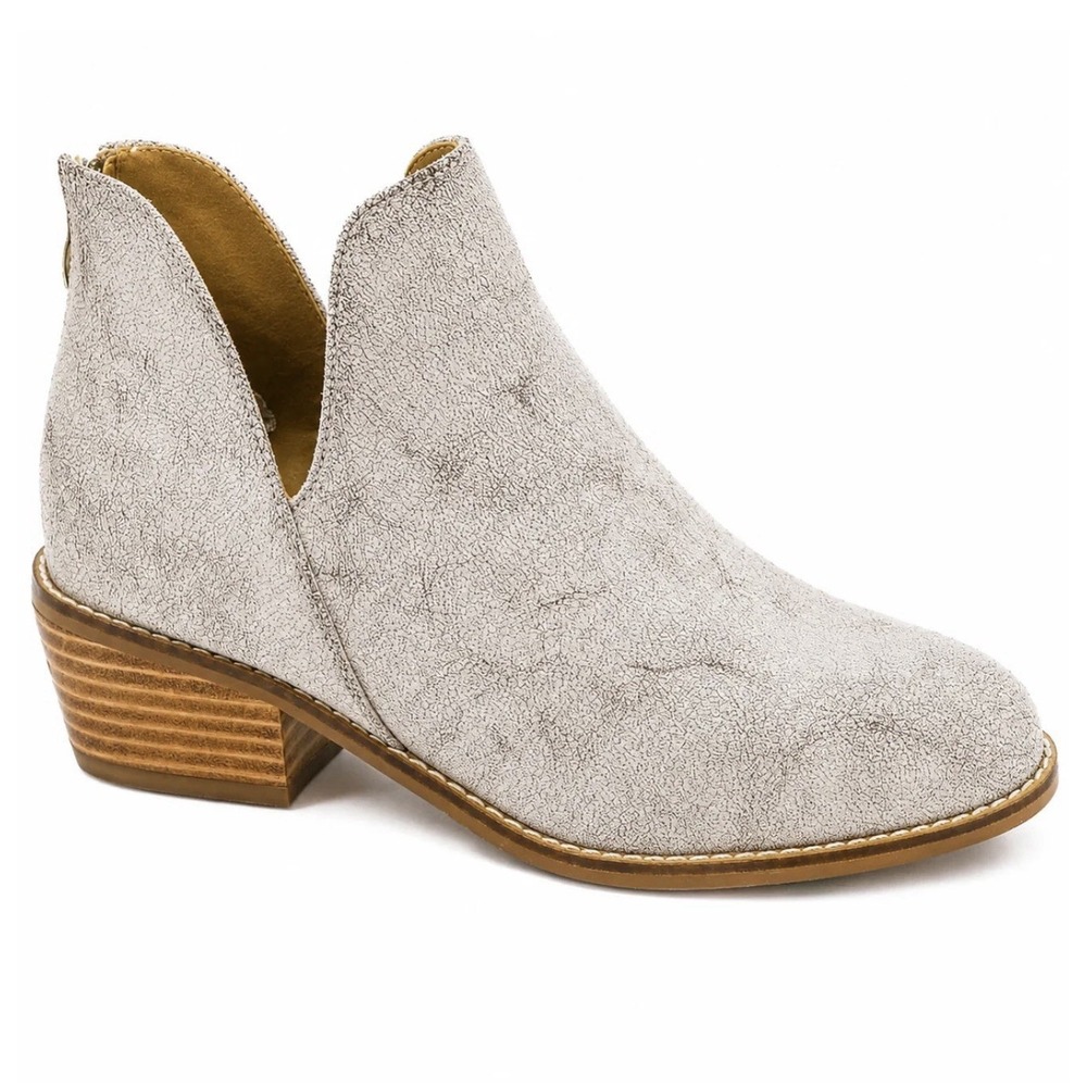 Corkys Vanish Cream Crackle Distressed Ankle Booties Sz 7 NEW